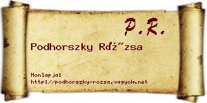 Podhorszky Rózsa névjegykártya